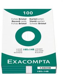 Systeemkaarten Exacompta A6 105x148mm lijn 100 stuks