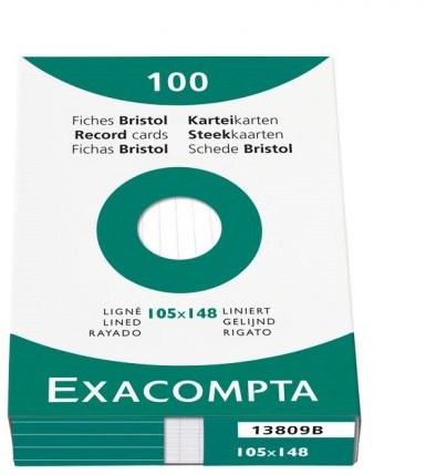 Systeemkaarten Exacompta A6 105x148mm lijn 100 stuks
