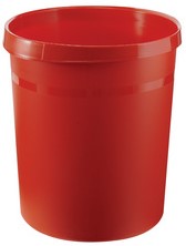 Papierbak Han Grip 18 liter met griprand rood