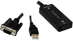 Kabel LogiLink VGA naar HDMI 0,2m zwart