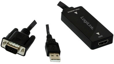 Kabel LogiLink VGA naar HDMI 0,2m zwart