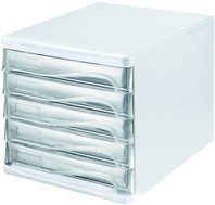 Ladenbox Helit 5 gesloten laden wit/transparant