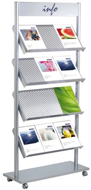 Folderstandaard Kerkmann Rico 12xA4 aluminium