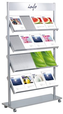 Folderstandaard Kerkmann Rico 16xA4 aluminium