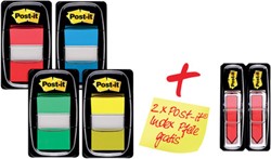 Indextabs 3M Post-it 680 25.4x43.2mm p/4 ass + gratis 2x pijlen