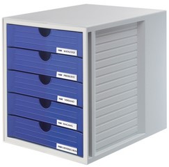 Ladenbox Han 1450-FO-14 5 laden met front grijs/blauw