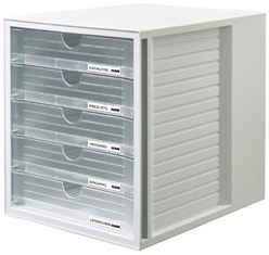 Ladenbox Han 1450-FO-63 5 laden met front grijs/transparant