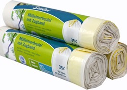 Afvalzak (pedaalemmer) Secolan PE-LD 54,5x62cm 35liter wit 20stuks op rol