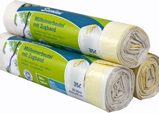 Afvalzak (pedaalemmer) Secolan PE-LD 54,5x62cm 35liter wit 20stuks op rol