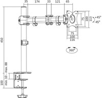 Monitorarm LogiLink enkel 13-27" met klem zwart-2