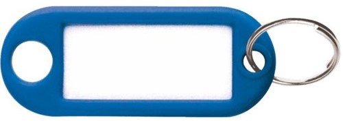 Sleutellabel kunststof blauw p/100