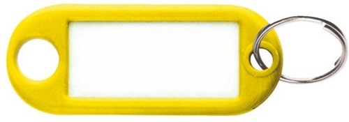 Sleutellabel kunststof geel p/100