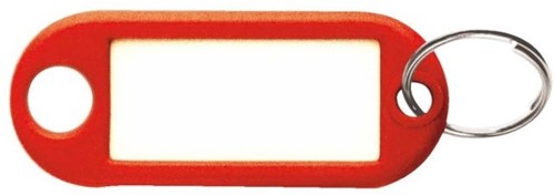 Sleutellabel kunststof rood p/100