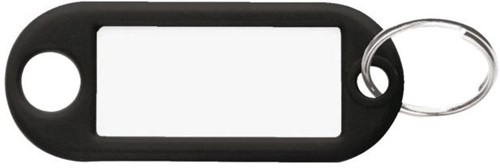 Sleutellabel kunststof zwart p/100