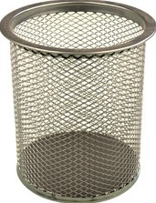 Pennenkoker Helit "the round network" metaal zilver