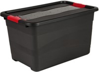 Opbergbox Keeper 52liter 595x395x340mm zwart/rood