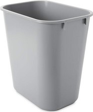 Papierbak Rubbermaid kunststof rechthoekig 12,9liter grijs