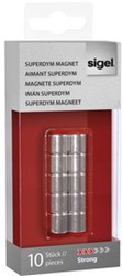 Glasbordmagneet Sigel neodym cilinder 10mm 10stuks