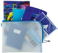 Opbergtas Herma met rits 360x280mm blauw