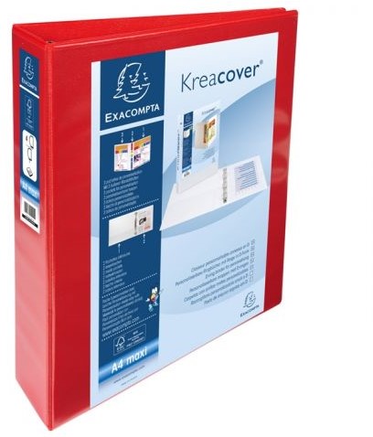 Presentatieringband Exacompta A4 4-rings D-mech 40mm rood