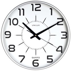 Wandklok Unilux Maxi pop Ø40cm zilver