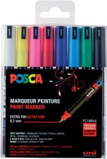 Verfstift Posca PC-1MR 0.7mm ass set à 8stuks