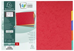 Tabbladen Exacompta A3 11R karton liggend 5-delig zonder voorblad
