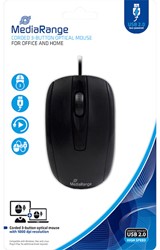 Muis MediaRange optisch met 3 knoppen usb zwart