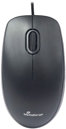 Muis MediaRange optisch"silent" met 3 knoppen usb zwart