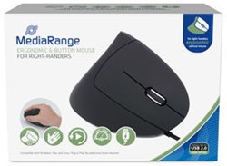 Ergonomische Muis MediaRange 6 knoppen usb rechts zwart