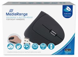 Ergonomische Muis MediaRange 6 knoppen draadloos rechts zwart