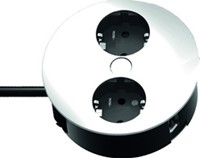 Stekkerblok inbouw Bachmann TWIST 2x230V zilver/zwart