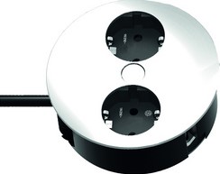 Stekkerblok inbouw Bachmann TWIST 2x230V zilver/zwart