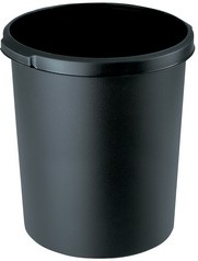 Papierbak Classic 30 liter met griprand zwart