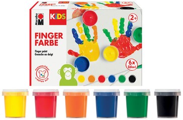 Vingerverf Marabu uitwasbaar 6-delig