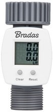 Watermeter Bradas white line digitaal grijs/wit