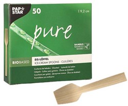 IJslepel Papstar Pure 92mm bamboe 50 stuks
