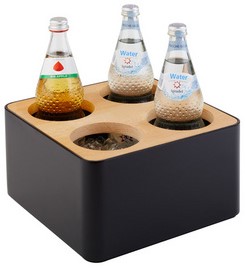 Bestekhouder APS hout/kunststof 4-vakken zwart-2