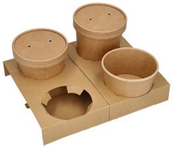 Bekerplateau Papstar Pure karton voor 4 soepbekers 25 stuks