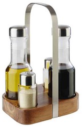 Peper, zout, olie en azijn set APS hout