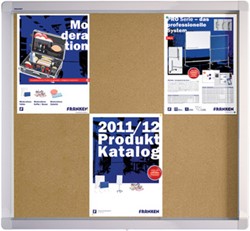 Vitrinekast Franken ECO voor buiten (6xA4) 75x70cm kurk