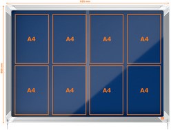 Vitrinekast Nobo Premium plus voor binnen (8xA4) 93x67cm schuifdeur vilt grijs-2