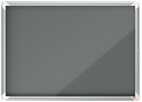 Vitrinekast Nobo Premium plus voor binnen (6xA4) 71x67cm vilt grijs