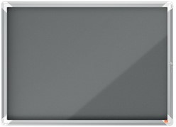 Vitrinekast Nobo Premium plus voor binnen (8xA4) 92x67cm vilt grijs