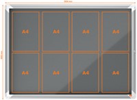 Vitrinekast Nobo Premium plus voor binnen (8xA4) 92x67cm vilt blauw-2