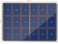 Vitrinekast Nobo Premium plus voor binnen (18xA4) 130x91cm schuifdeur vilt grijs-2