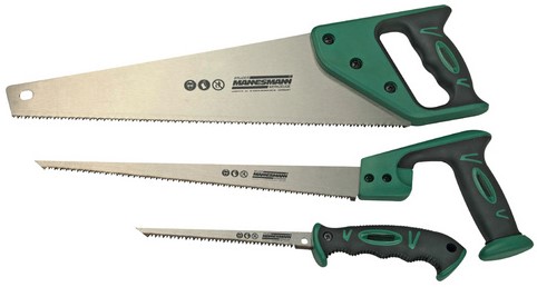 Zagenset Bruder Mannesmann kunststof handgreep 250mm groen/zwart 3 stuks