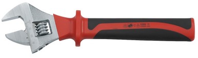 Engelse sleutel Heytec VDE verchroomd 255mm zwart/rood