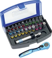 Bitset Heytec verchroomd set van 32 stuks