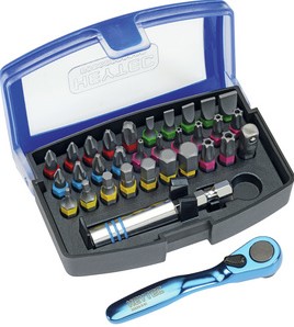 Bitset Heytec verchroomd set van 32 stuks